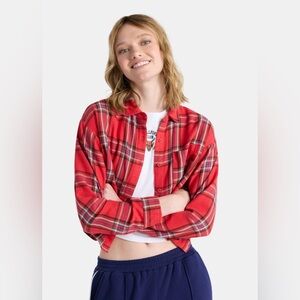 NWT Stranger Things x No Boundaries NWT Cropped Flannel - Medium